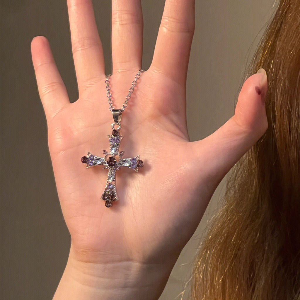 Aurora Crystal Cross Necklace
