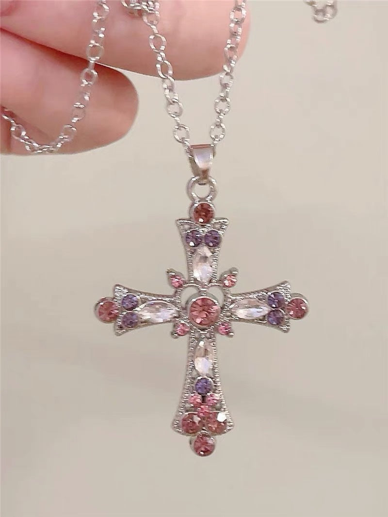 Aurora Crystal Cross Necklace