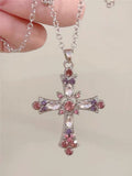 Aurora Crystal Cross Necklace