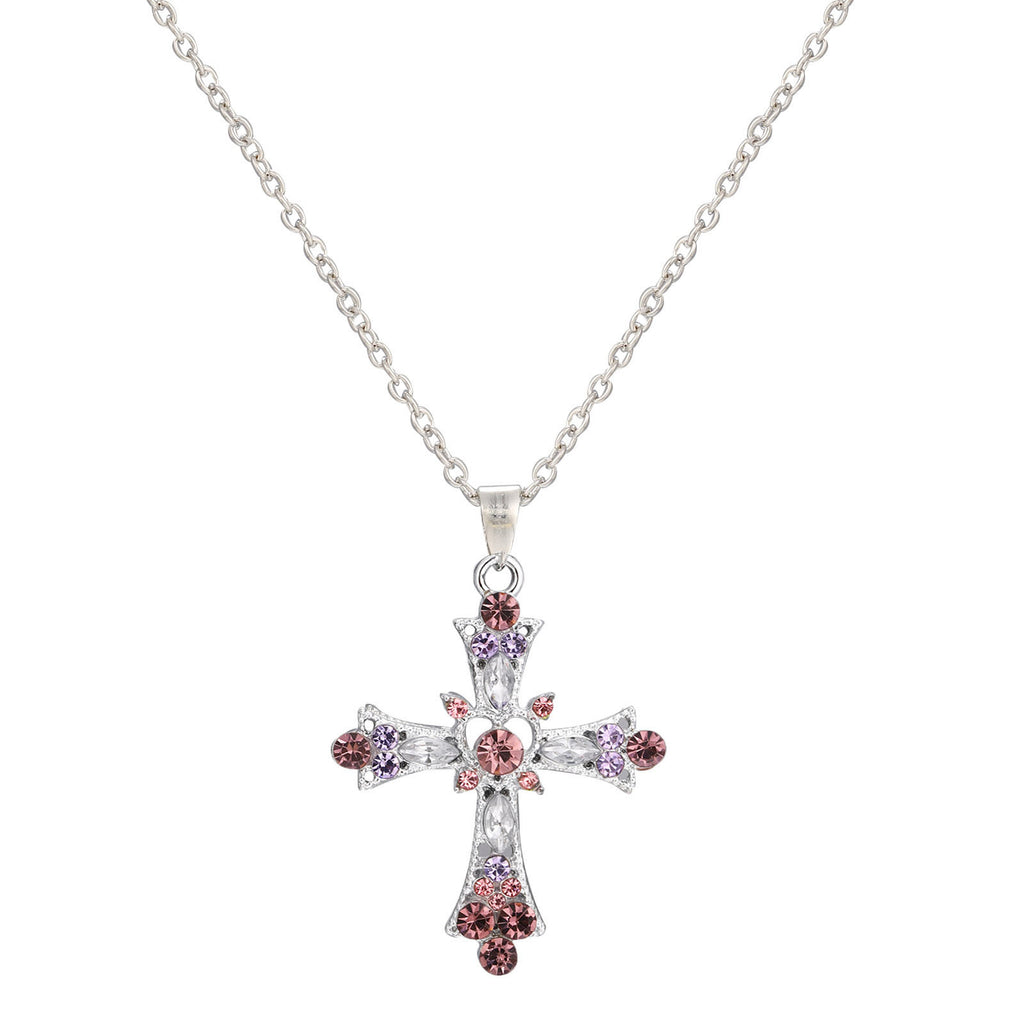 Aurora Crystal Cross Necklace