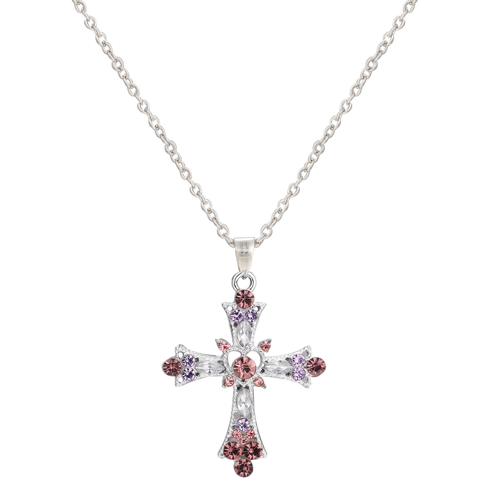 Aurora Crystal Cross Necklace