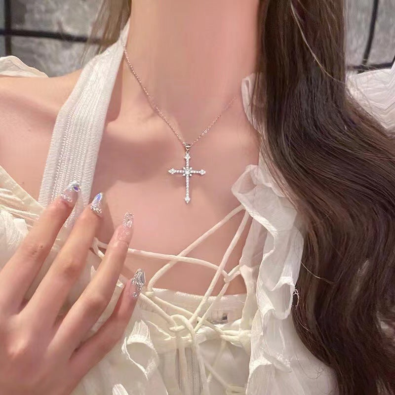 Aurora Crystal Cross Necklace